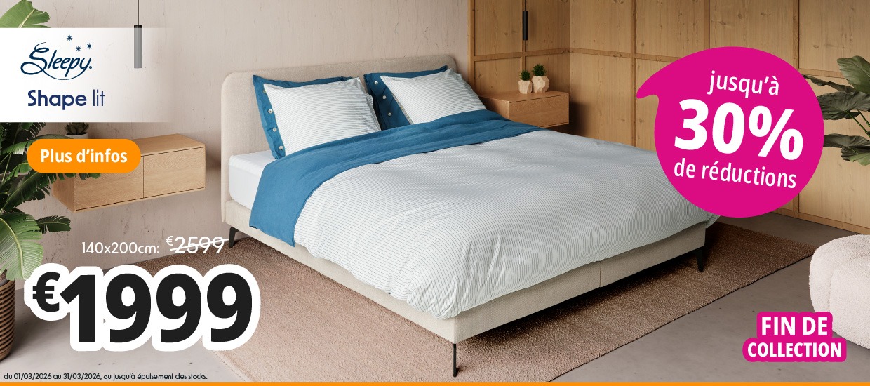 Boxspringset Sleepy Shape Flat - Cosy Linear