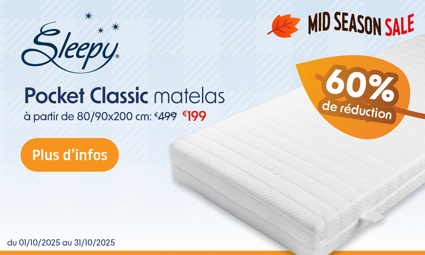 Matelas Sleepy Classic Pocket