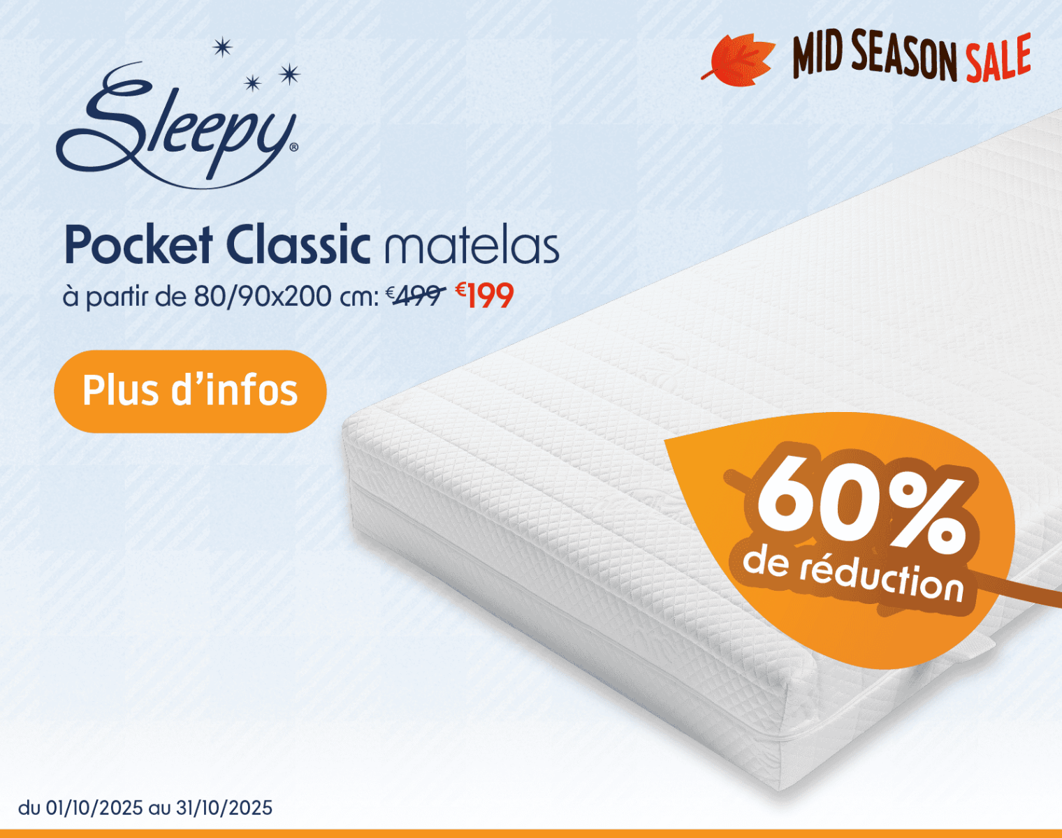Matelas Sleepy Classic Pocket